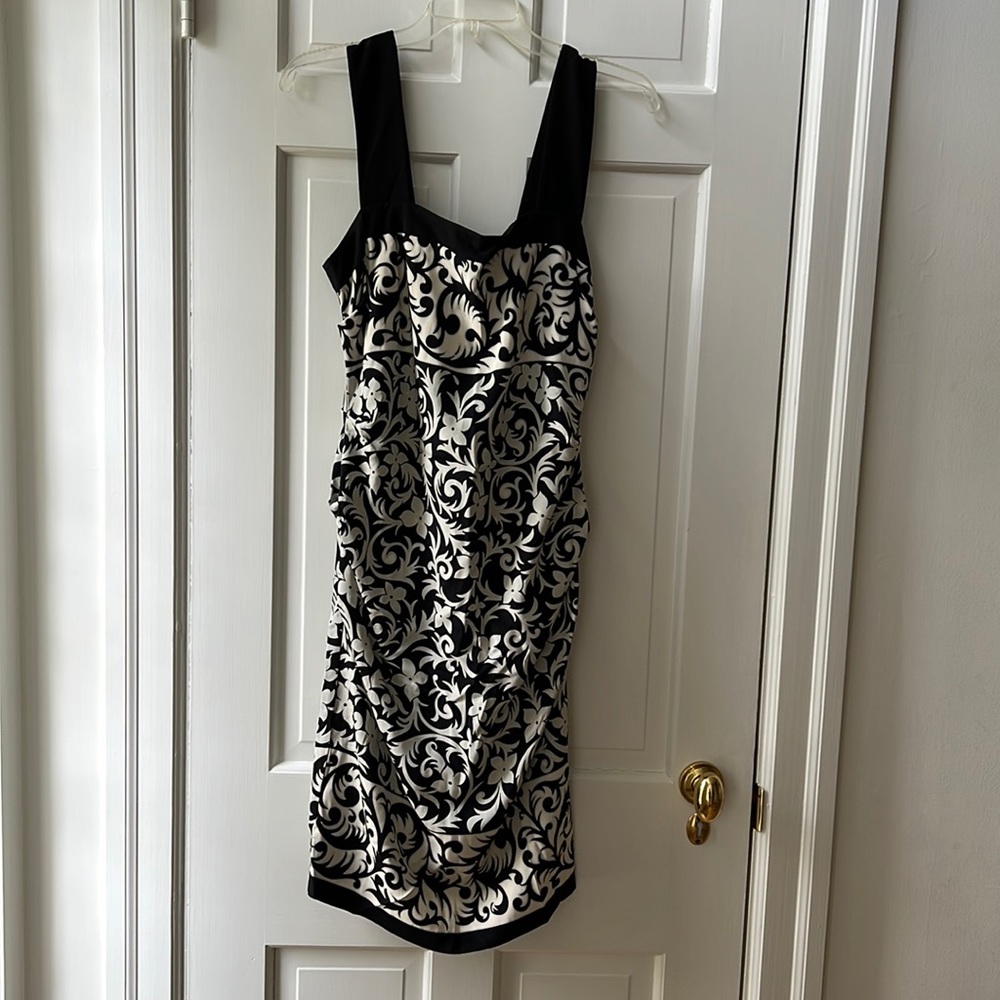 Nicole Miller black and white dress with side gather